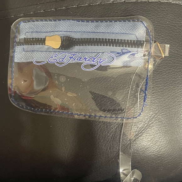 Y2K Ed Hardy Clear Tote with Blue and Pink Floral Design NWT - Picture 9 of 9